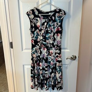Fit & flair multi color dress size 8 never worn